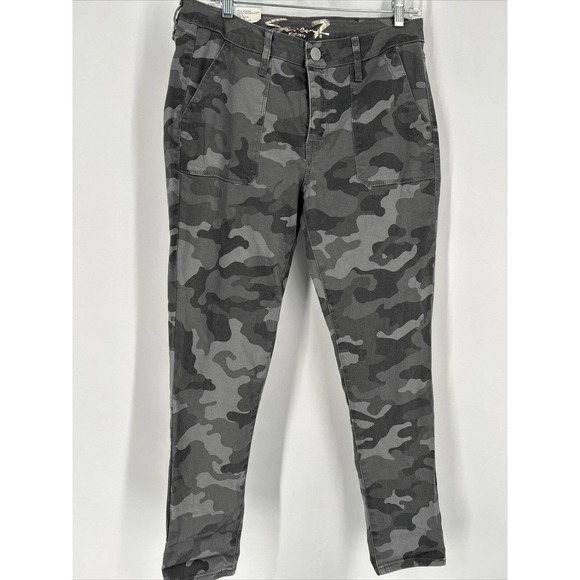 New $69 Seven 7 Utility Skinny Ankle Jeans Pants Concrete Camo sz 10 32x28 - Picture 1 of 9